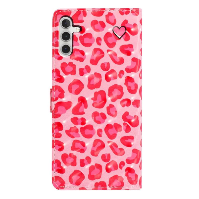 Flip Cover Til Samsung Galaxy A16 5g Lyserød Leopard