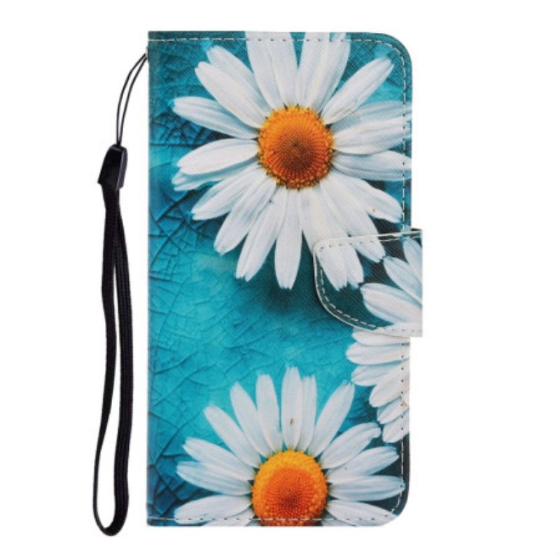 Læder Cover Samsung Galaxy A16 5g Telefon Etui Krysantemum