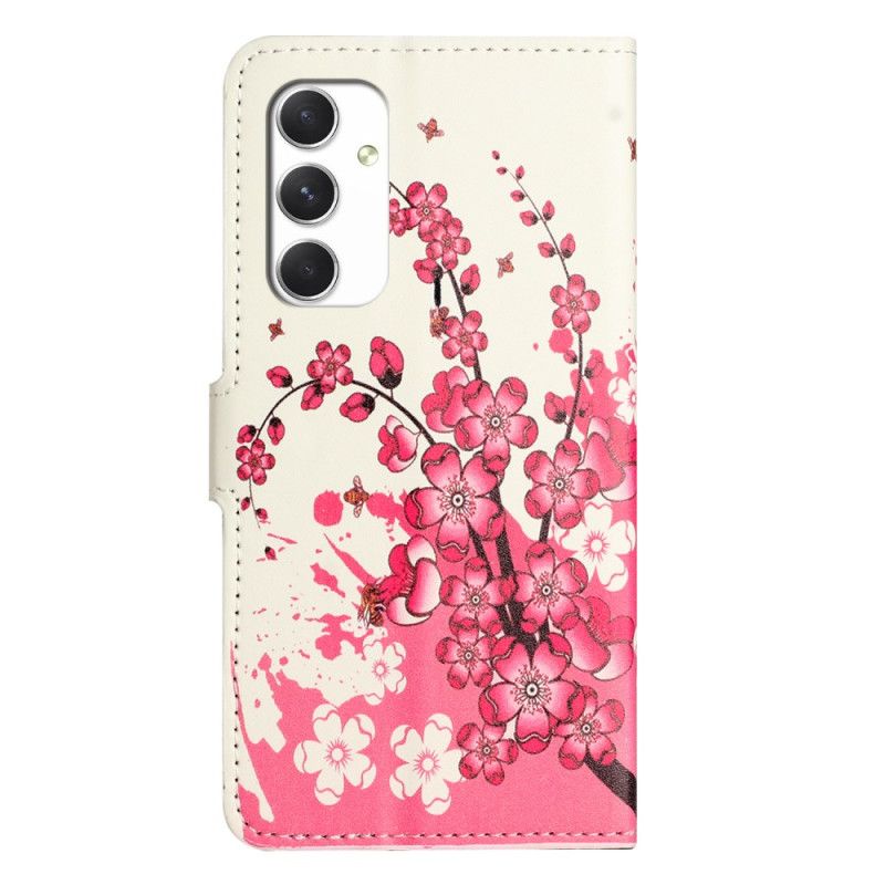 Læder Cover Samsung Galaxy A16 5g Tropiske Blomster