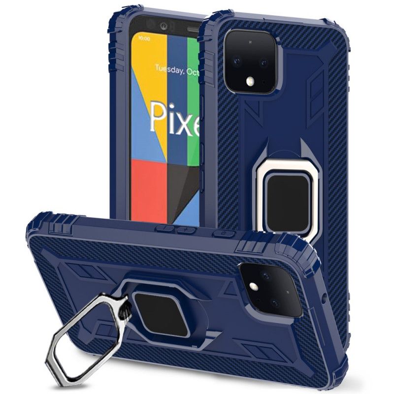 Cover for Google Pixel 4 Sort Ring Og Kulfiber