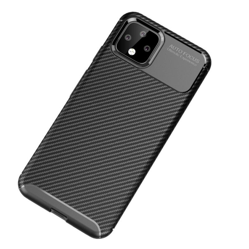 Cover Google Pixel 4 Sort Mobilcover Fleksibel Kulfibertekstur