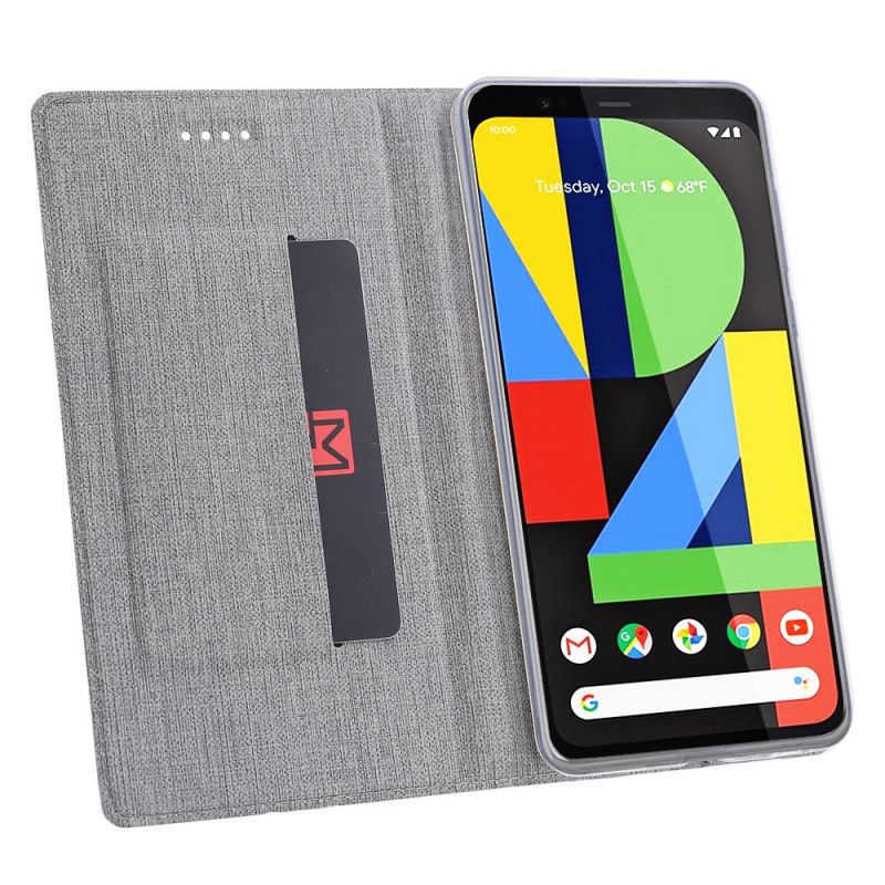 Læder Cover Google Pixel 4 Grå Struktureret Original