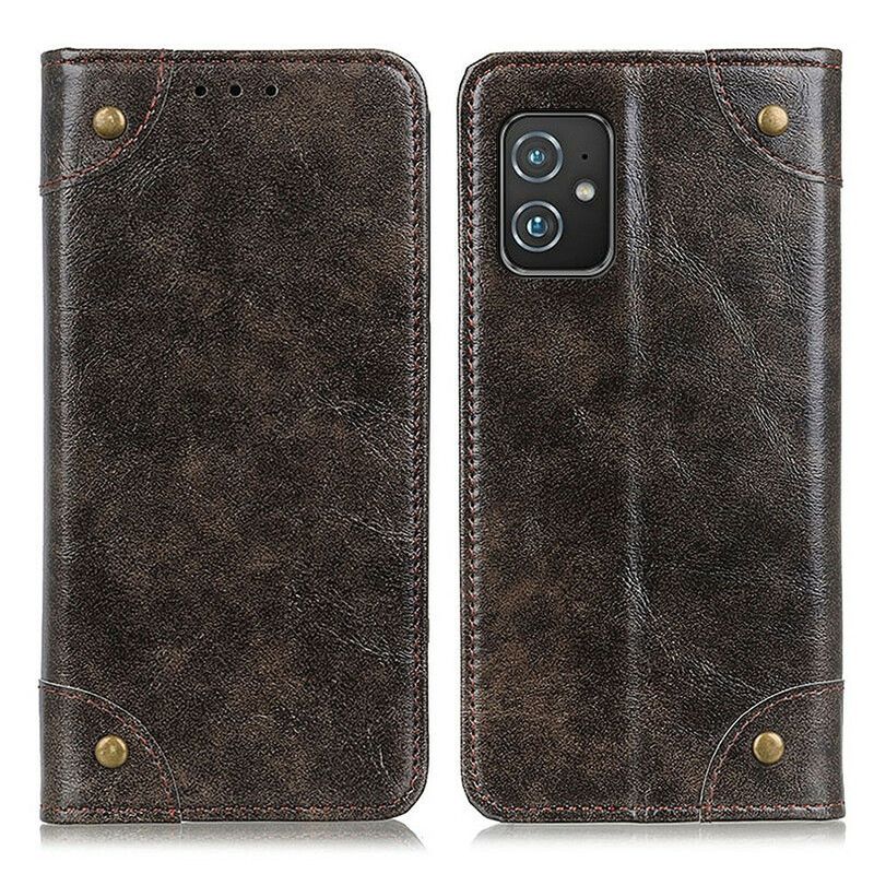 Flip Cover Asus Zenfone 8 Split Læder Vintage Nitter