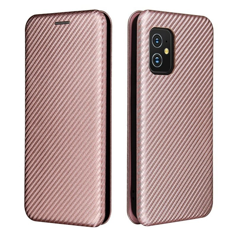 Flip Cover Til Asus Zenfone 8 Kulfiber Med Støttering