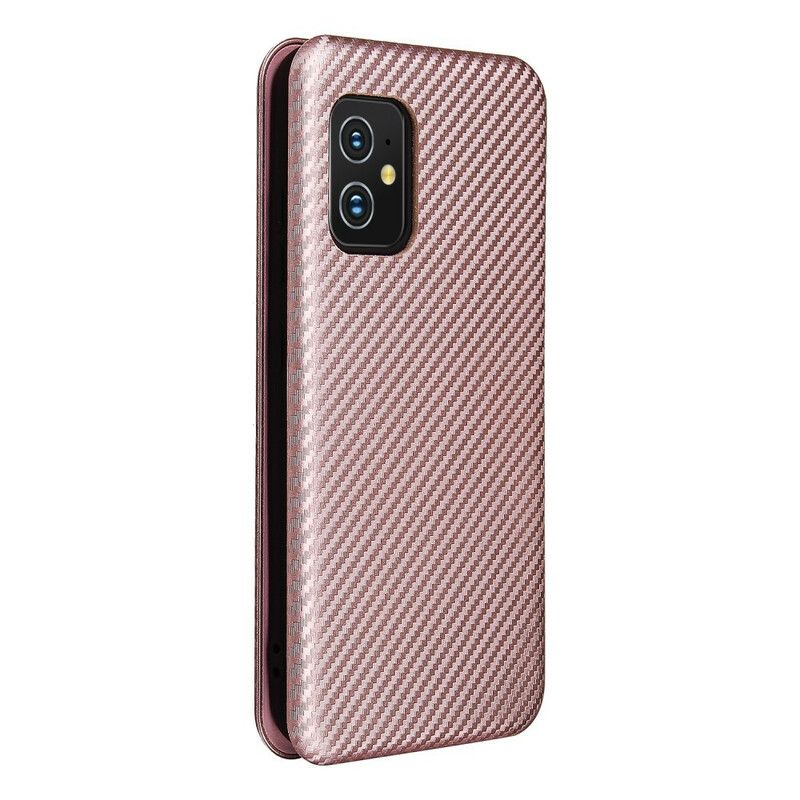 Flip Cover Til Asus Zenfone 8 Kulfiber Med Støttering