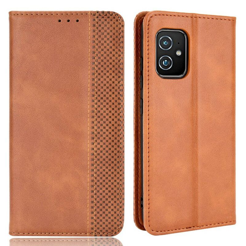 Læder Cover Asus Zenfone 8 Telefon Etui Stiliseret Vintage Lædereffekt