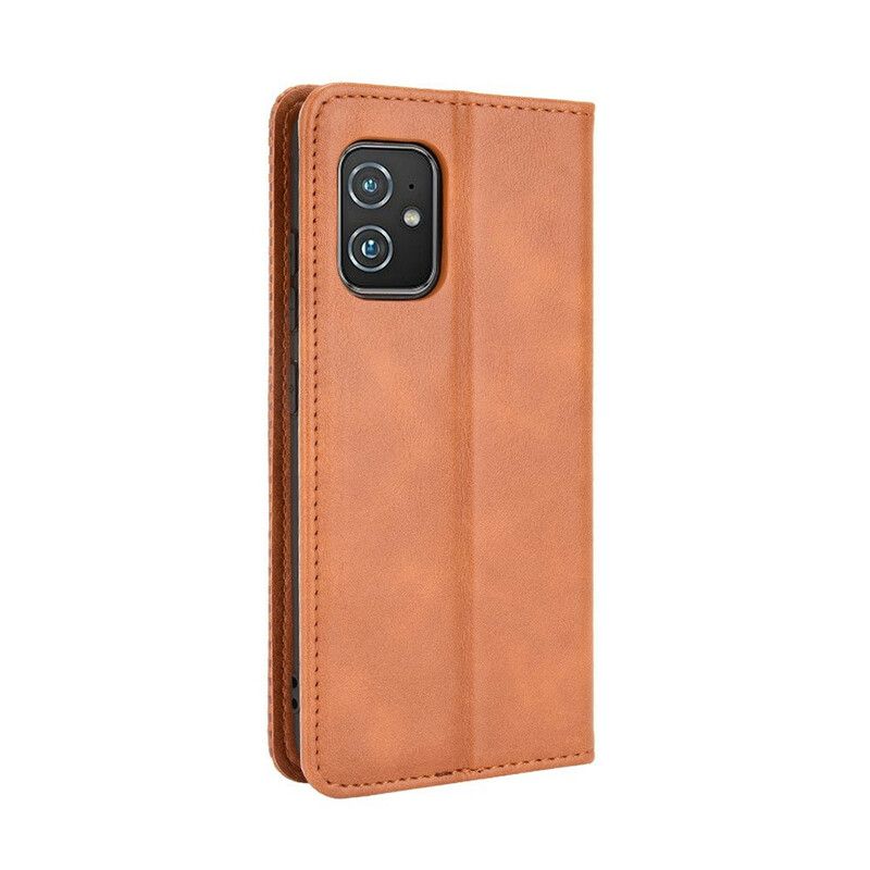 Læder Cover Asus Zenfone 8 Telefon Etui Stiliseret Vintage Lædereffekt