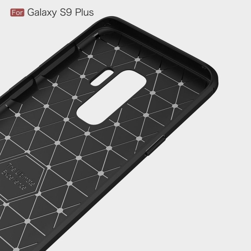 Cover for Samsung Galaxy S9 Plus Sort Børstet Kulfiber