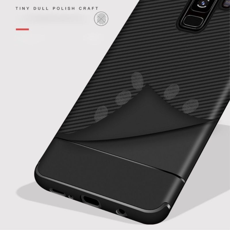 Cover Samsung Galaxy S9 Plus Fleksibel Kulfibertekstur