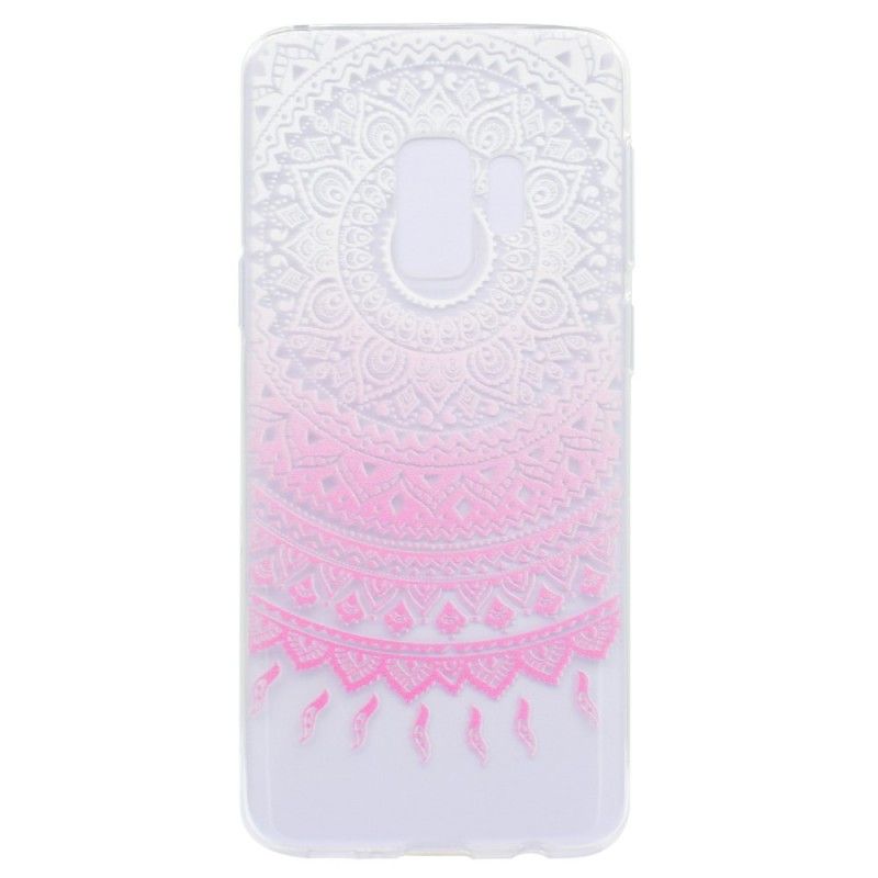 Cover Samsung Galaxy S9 Plus Lyserød Gennemsigtig Farverig Mandala Original