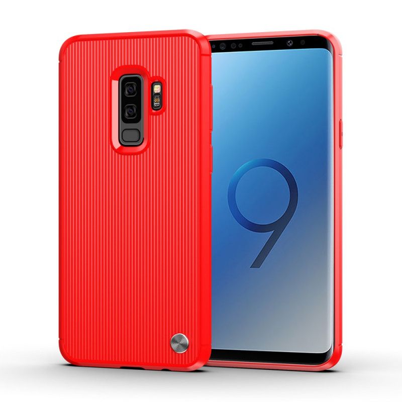 Cover Samsung Galaxy S9 Plus Sort Fin Struktur