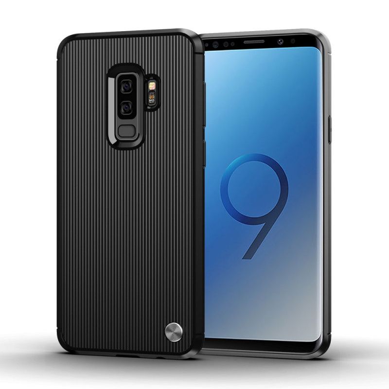 Cover Samsung Galaxy S9 Plus Sort Fin Struktur