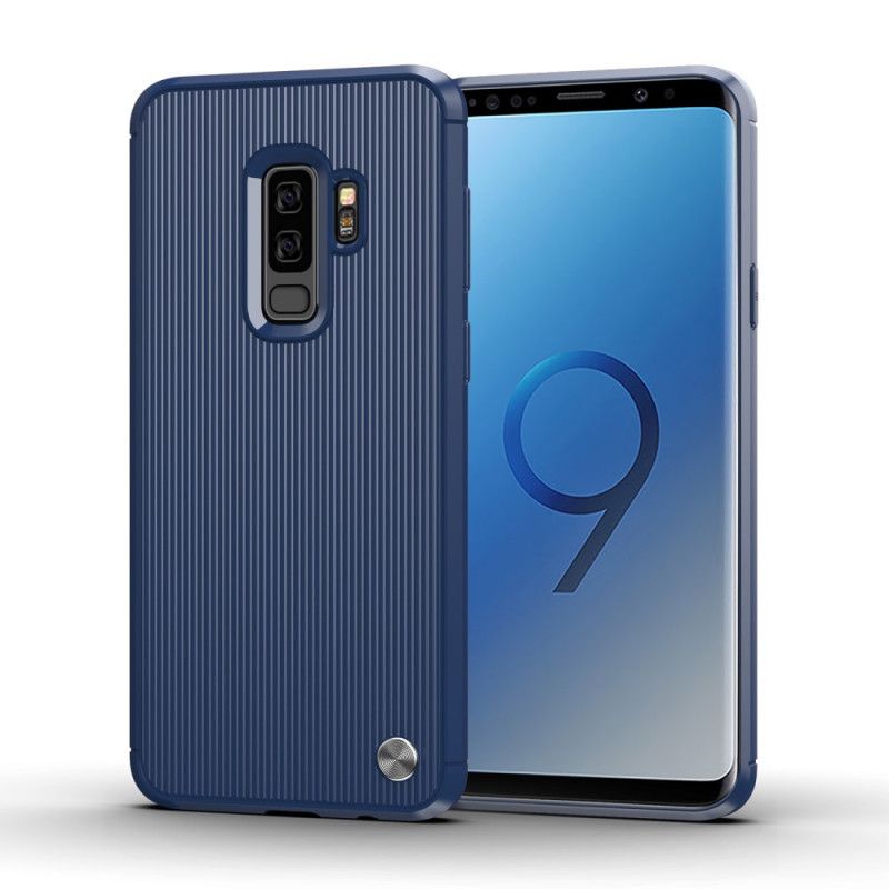 Cover Samsung Galaxy S9 Plus Sort Fin Struktur