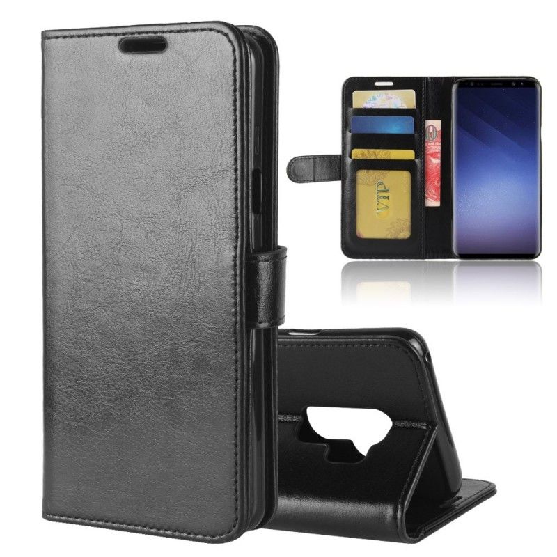 Flip Cover Læder for Samsung Galaxy S9 Plus Sort Ultra Kunstlæder