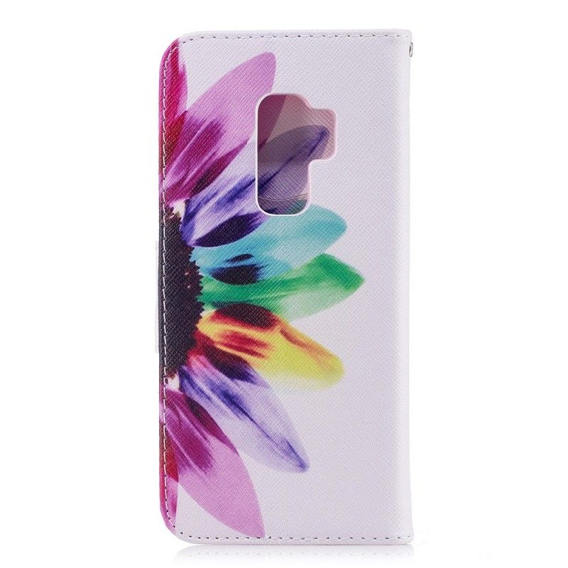 Flip Cover Læder Samsung Galaxy S9 Plus Akvarelblomst