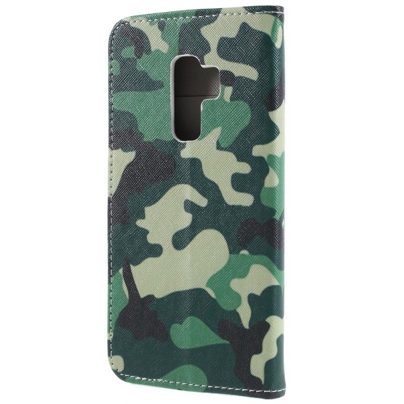 Flip Cover Læder Samsung Galaxy S9 Plus Militær Camouflage Beskyttelse