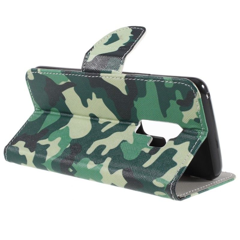 Flip Cover Læder Samsung Galaxy S9 Plus Militær Camouflage Beskyttelse