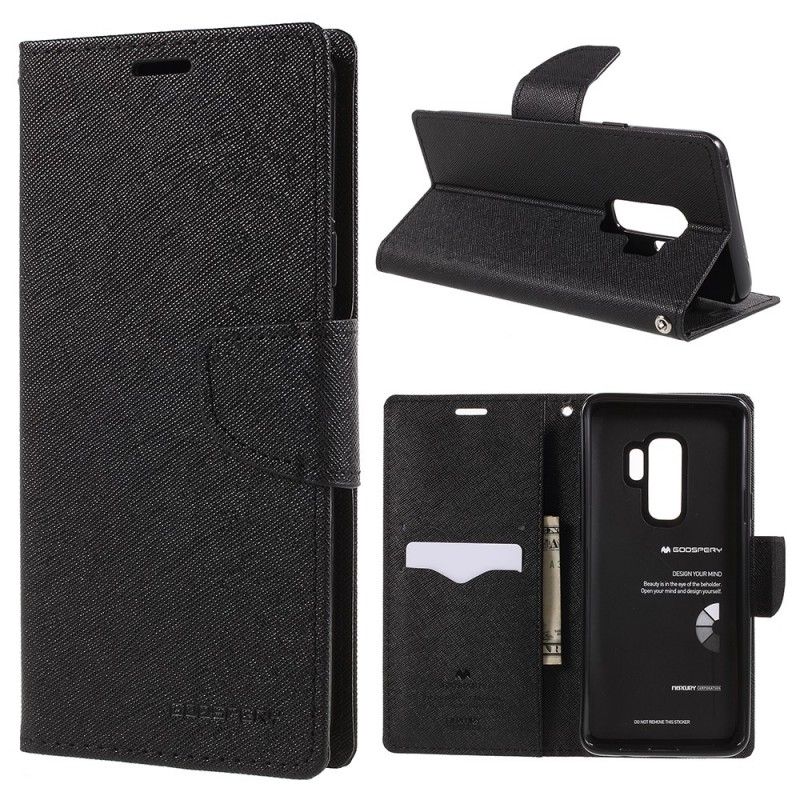 Flip Cover Læder Samsung Galaxy S9 Plus Rød Tofarvet Kviksølv Original