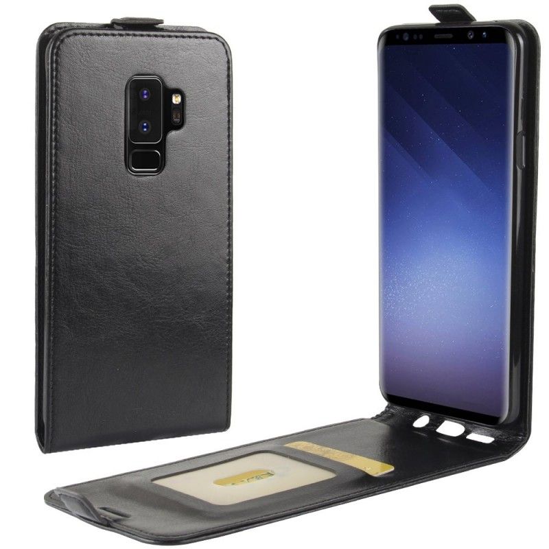 Flip Cover Læder Samsung Galaxy S9 Plus Sort Foldning Af Lædereffekt Original