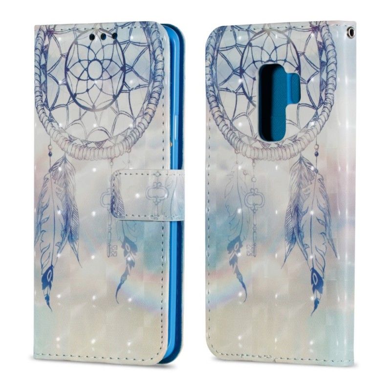 Flip Cover Samsung Galaxy S9 Plus Lyseblå Akvarel Drømmefanger