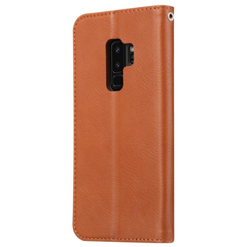 Læder Cover Samsung Galaxy S9 Plus Sort Kortholder I Kunstlæder