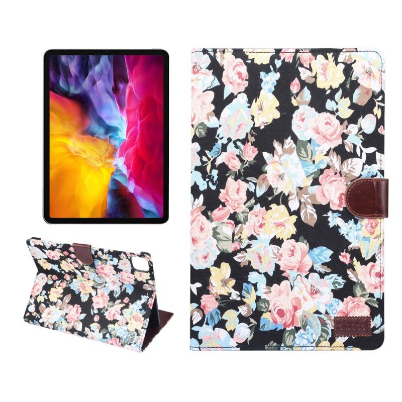 Flip Cover iPad Pro 11" (2018) (2020) Sort Blomstermønster