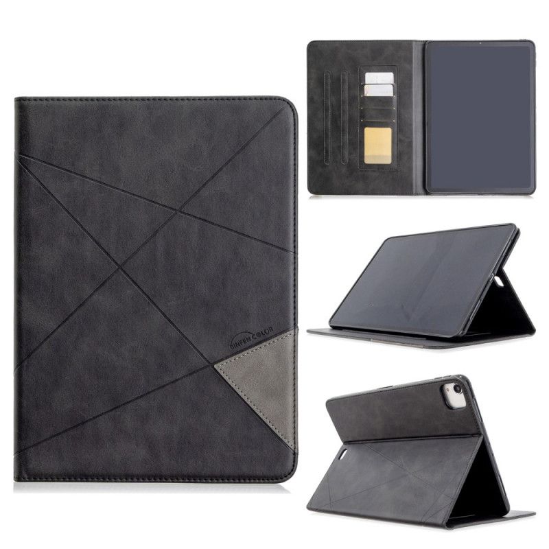 Flip Cover Læder iPad Pro 11" (2018) (2020) Sort Geometrisk Form Original