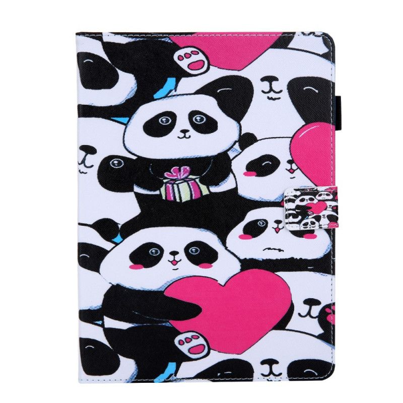 Flip Cover Læder iPad Pro 11" (2018) (2020) Sort Udskrivning Af Panda-Serien