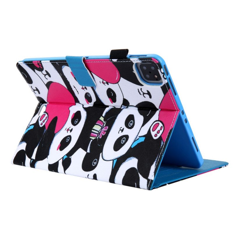 Flip Cover Læder iPad Pro 11" (2018) (2020) Sort Udskrivning Af Panda-Serien