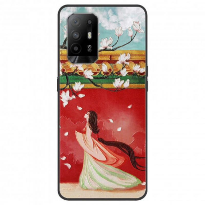 Cover Oppo A94 5g Den Asiatiske Blomsterkvinde