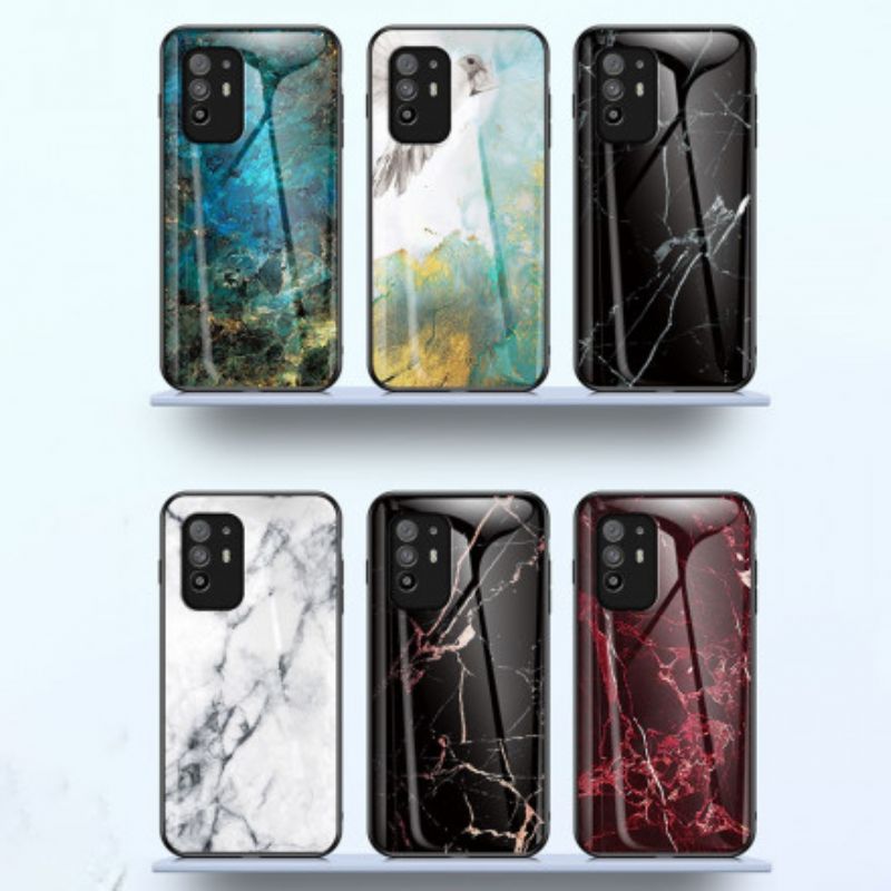 Cover Oppo A94 5g Marmorfarver Hærdet Glas