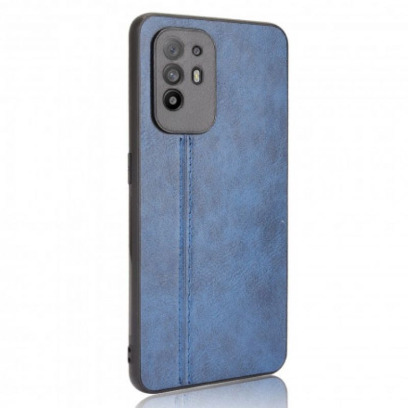 Cover Til Oppo A94 5g Stitching Læder Effekt