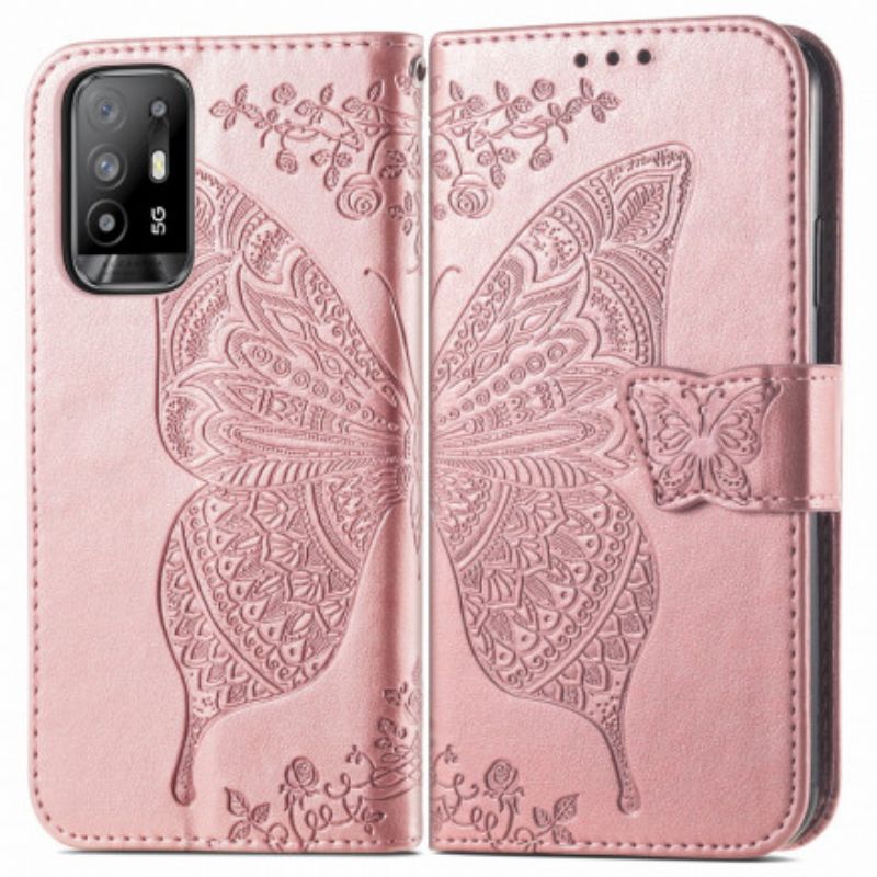 Flip Cover Oppo A94 5g Halve Sommerfugle