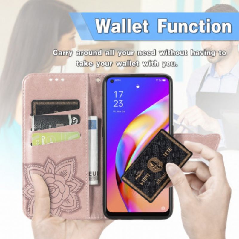 Flip Cover Oppo A94 5g Halve Sommerfugle