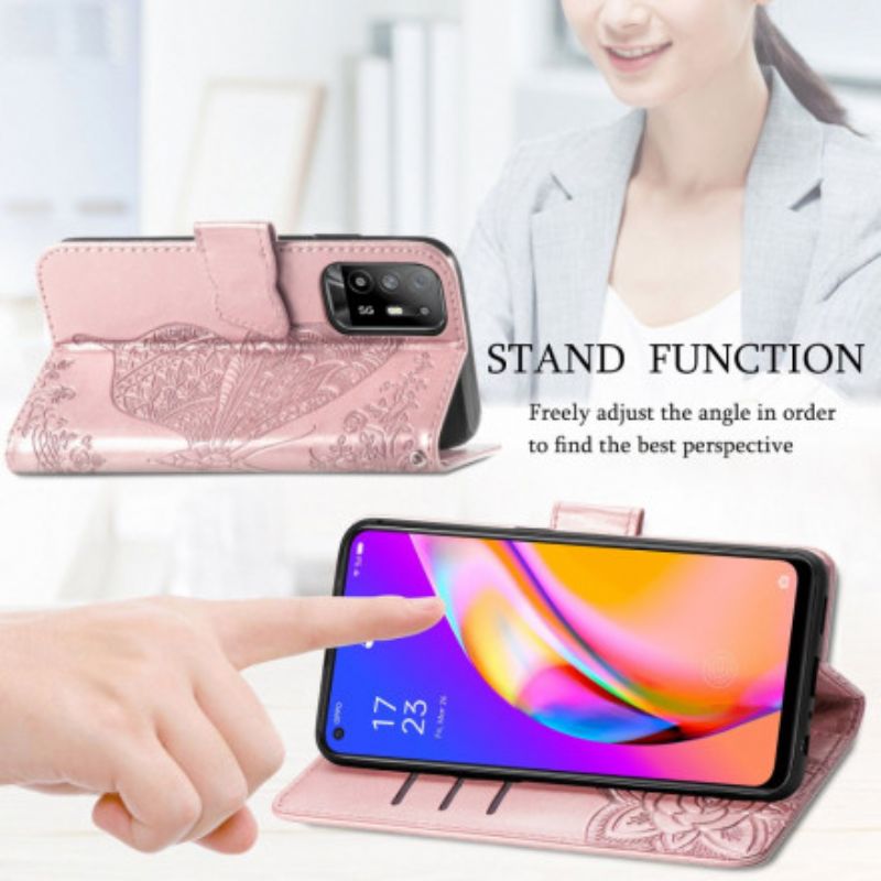 Flip Cover Oppo A94 5g Halve Sommerfugle