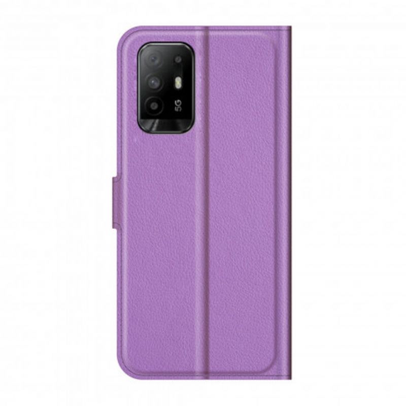 Flip Cover Oppo A94 5g Klassisk Litchi Imiteret Læder