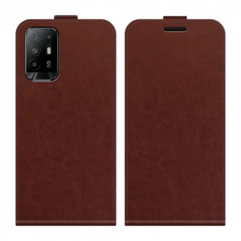 Flip Cover Oppo A94 5g Lodret Lædereffektklap