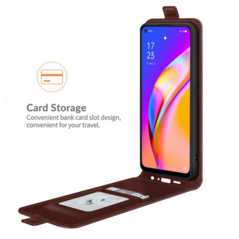 Flip Cover Oppo A94 5g Lodret Lædereffektklap