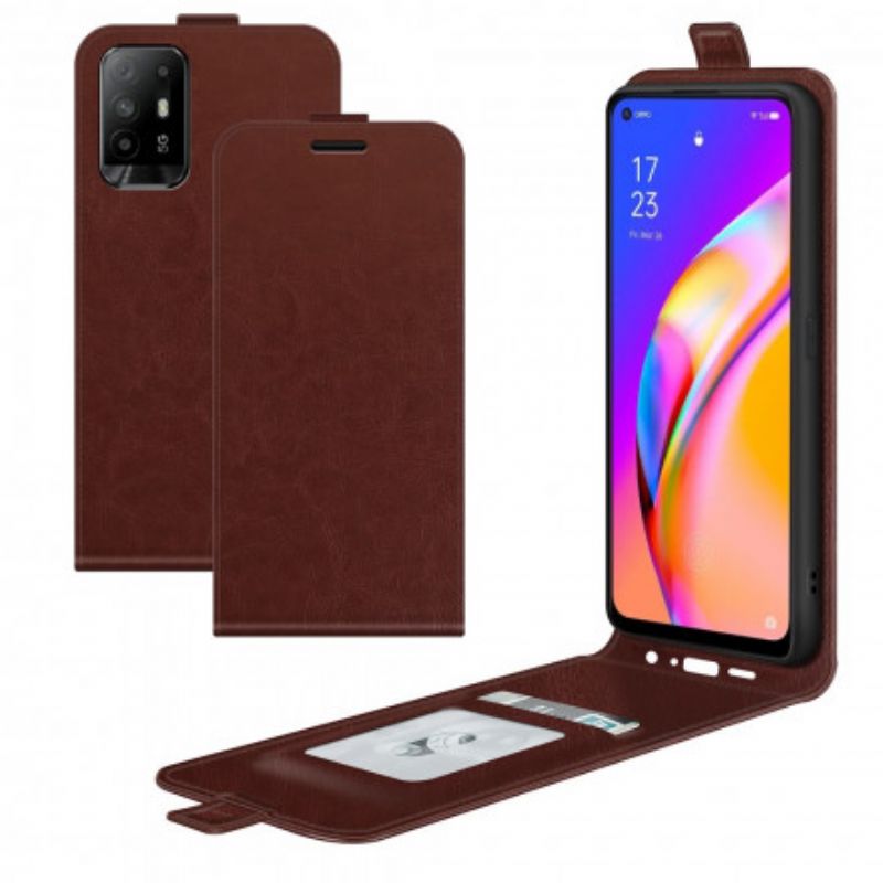 Flip Cover Oppo A94 5g Lodret Lædereffektklap