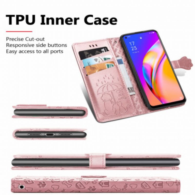 Flip Cover Til Oppo A94 5g Animerede Dyr