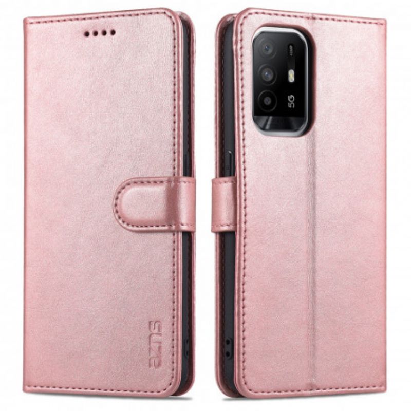 Flip Cover Til Oppo A94 5g Azns Lædereffekt