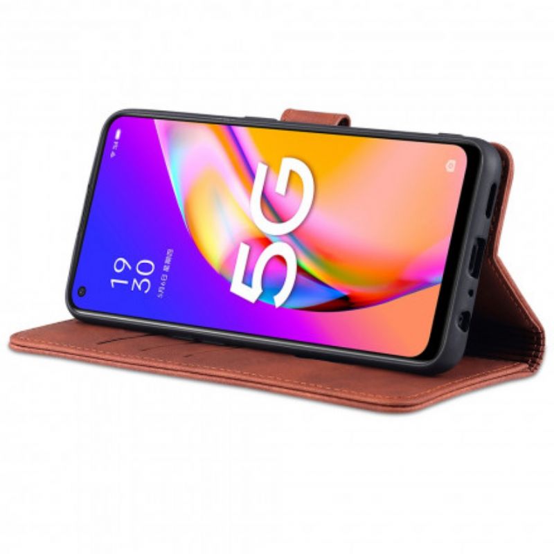 Flip Cover Til Oppo A94 5g Azns Lædereffekt