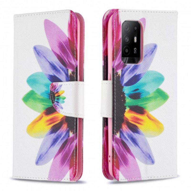 Flip Cover Til Oppo A94 5g Blomsterakvarel