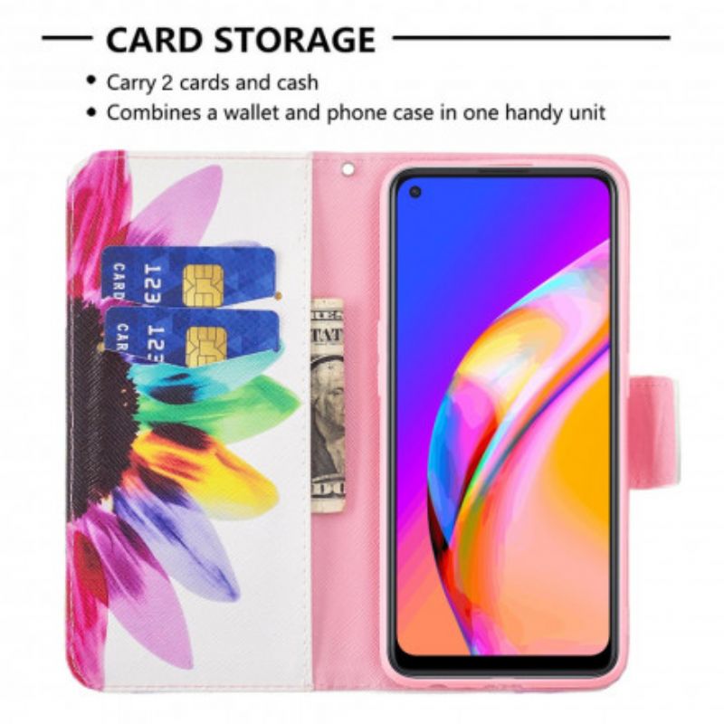 Flip Cover Til Oppo A94 5g Blomsterakvarel