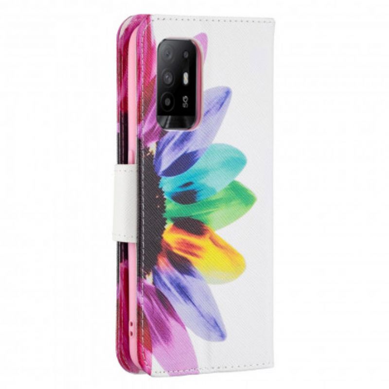 Flip Cover Til Oppo A94 5g Blomsterakvarel