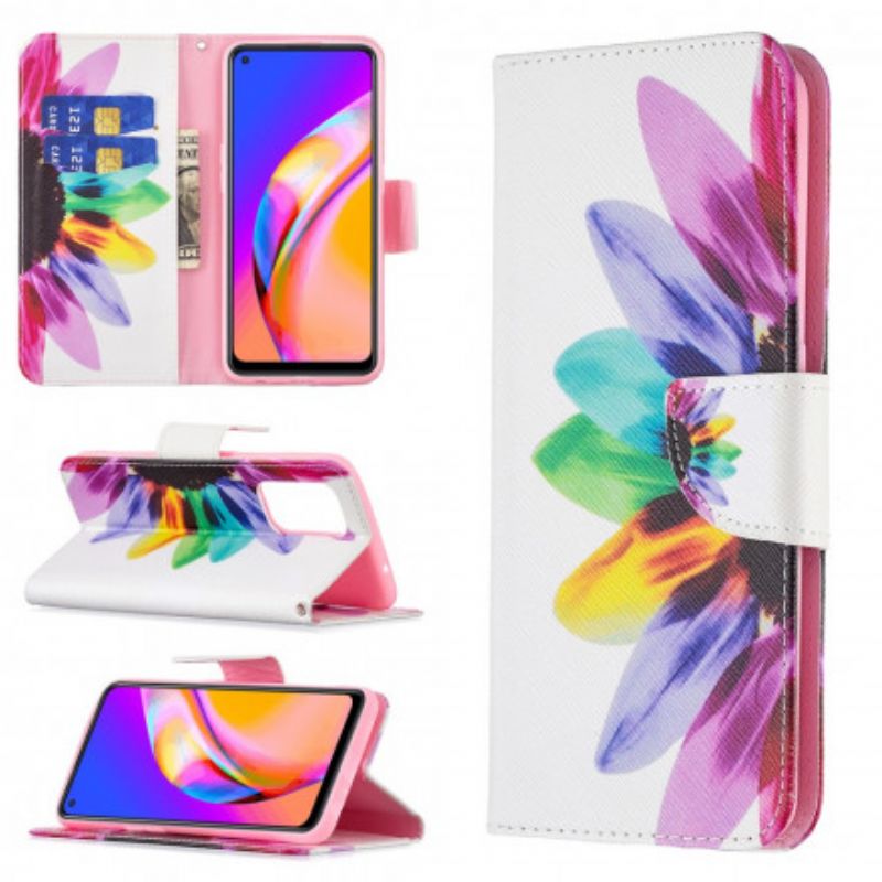 Flip Cover Til Oppo A94 5g Blomsterakvarel