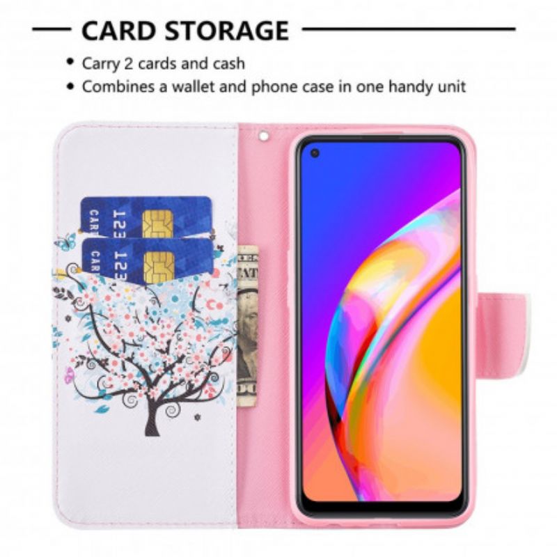 Flip Cover Til Oppo A94 5g Blomstret Træ