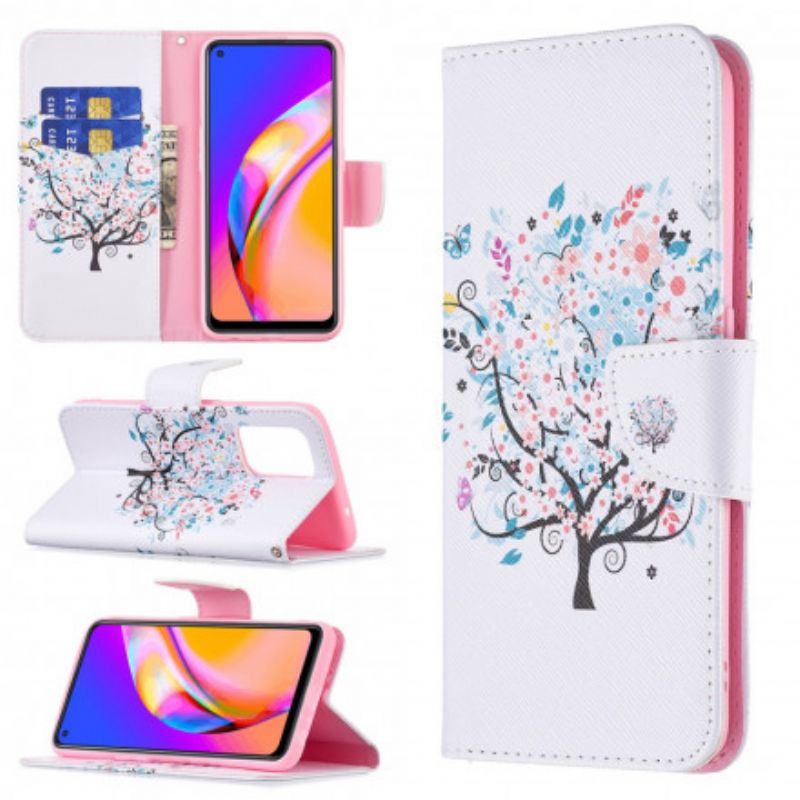 Flip Cover Til Oppo A94 5g Blomstret Træ