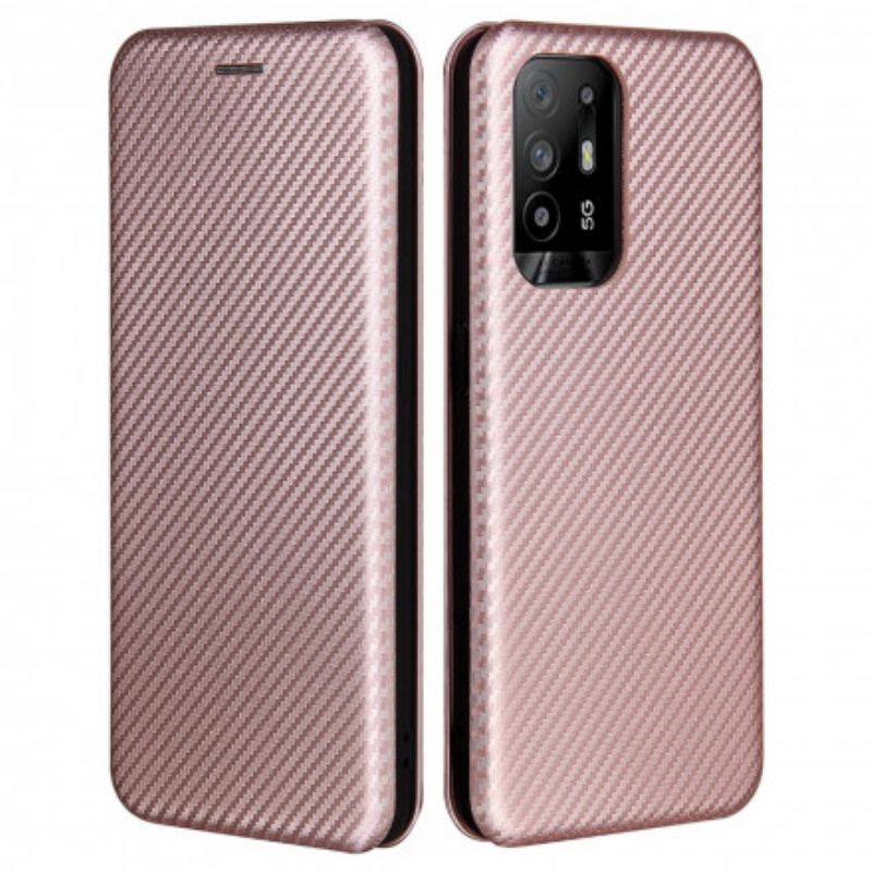 Flip Cover Til Oppo A94 5g Farvet Carbon Silikone