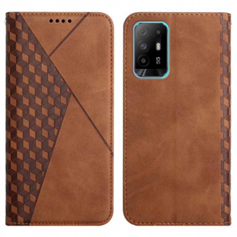 Læder Cover Oppo A94 5g Skin-touch Cubic Style